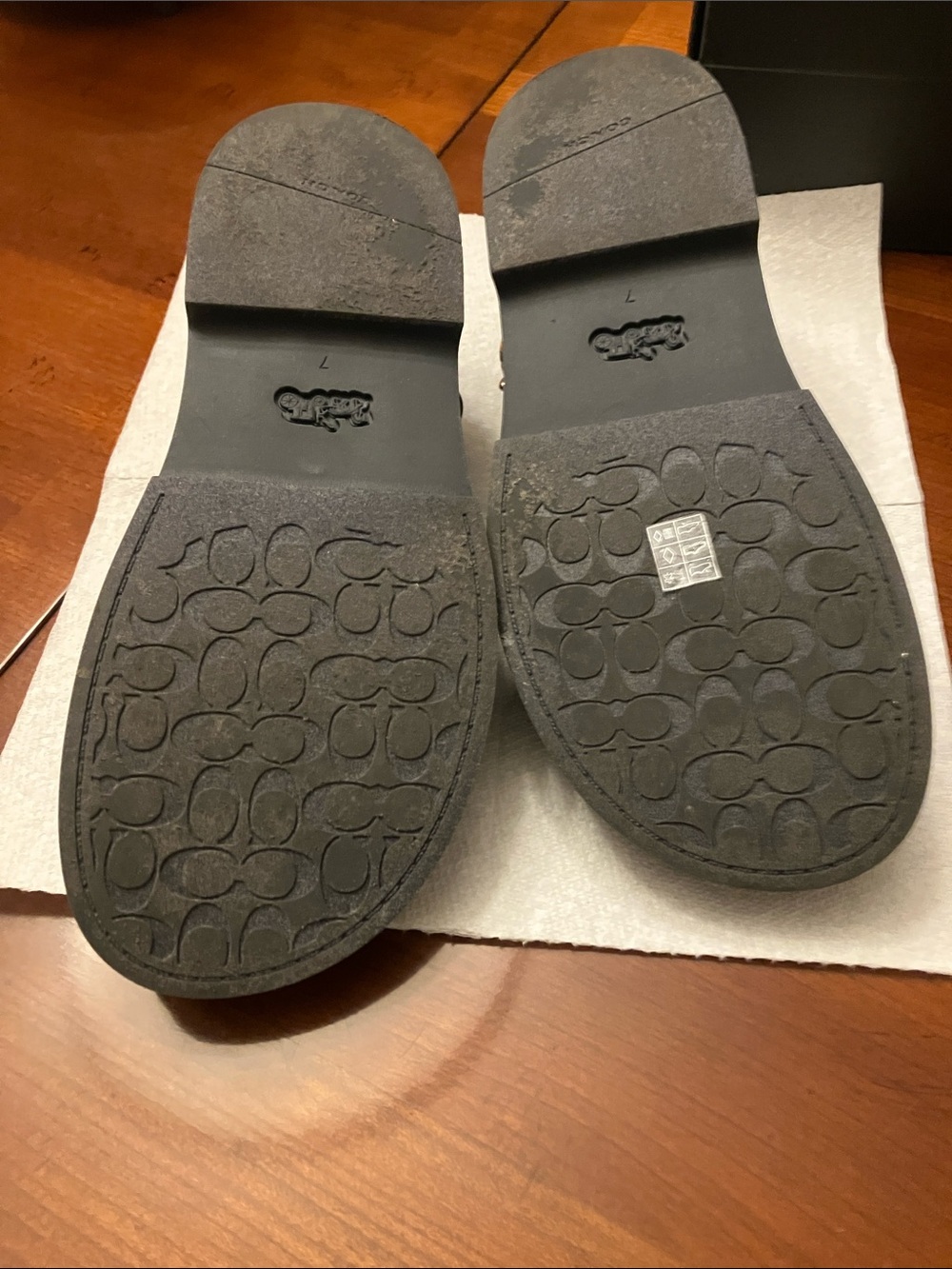 COACH.Navy Signature Canvas Crisscross Slingback Sandals with Box. Size 7 Worn 1 - Picture 12 of 16